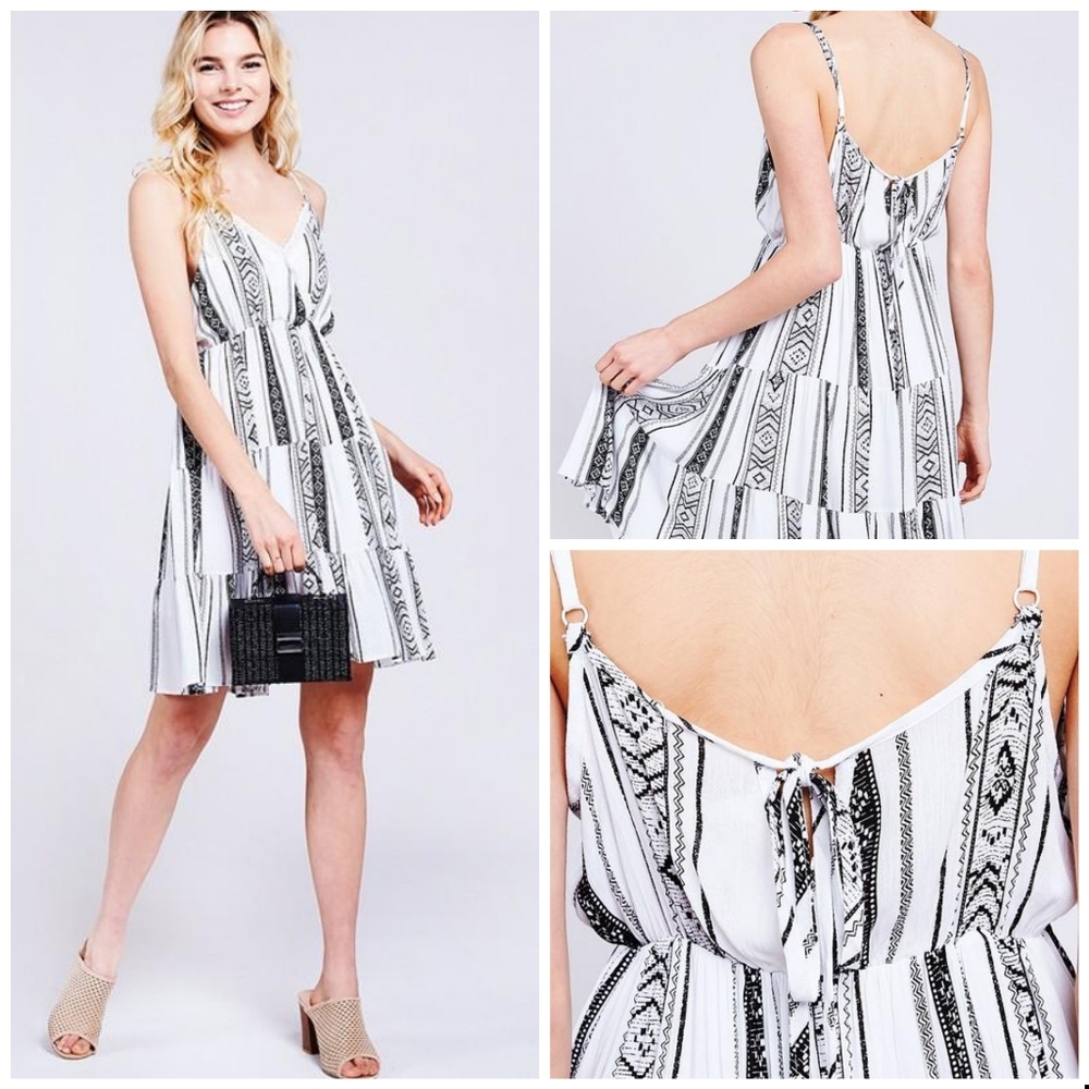 NWT Simply Boho Velzera white & black summer dress